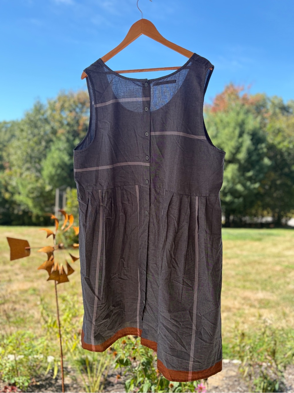 Gudrun Sjoden Black Tunic Dress with Rust Hem